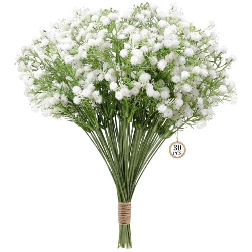 30 Pcs Babys Breath Artificial Flowers,White Baby Breath Fake Flowers Bulk | gallery