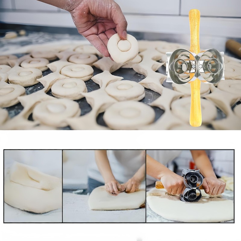 chhcjqyyf Donut Cutter with Hole Doughnut Cutter Pastry Lattice Roller Cutter... gallery
