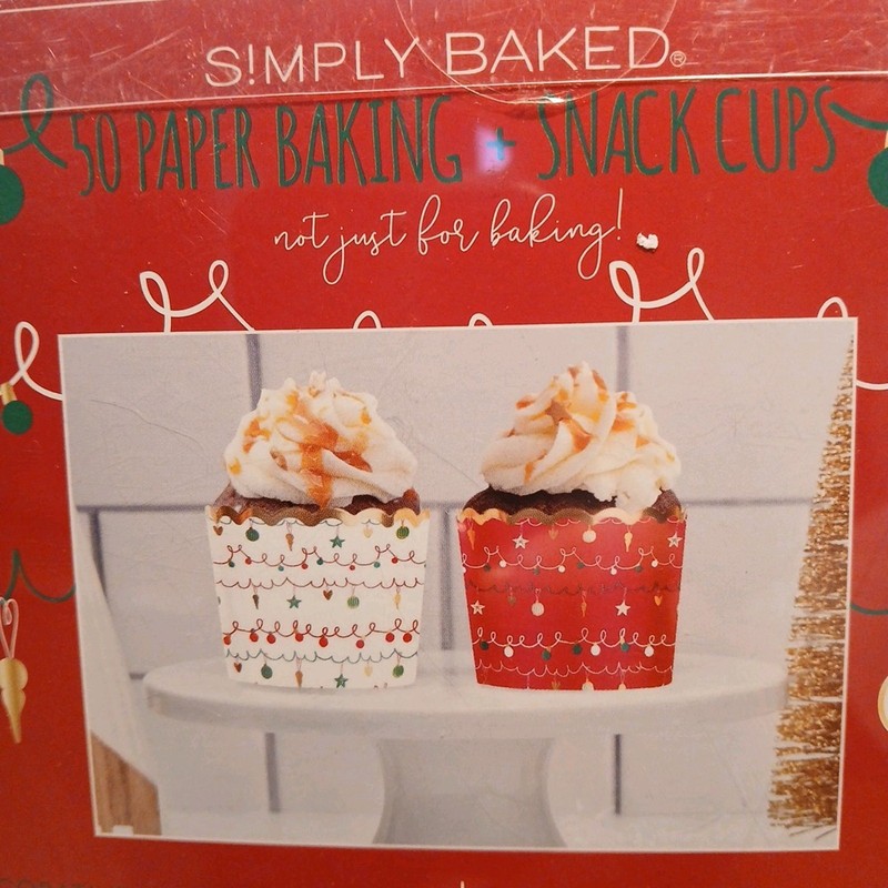 Simply Baked Christmas Cupcake Snack Dip Nuts Party Favor Sauces Candy Cups 50ct gallery