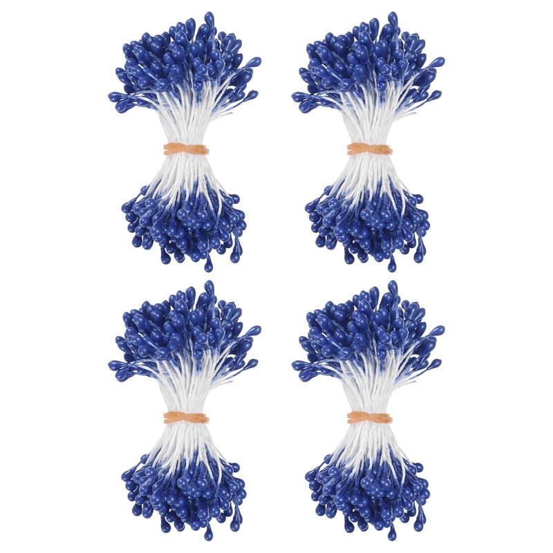 600-Pack 5mm Artificial Pearl Flower Stamens for DIY Crafts[Navy Blue]