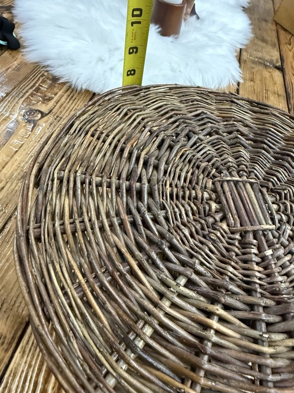 Handwoven Wicker Rattan Pedestal Stand Riser Round Display Tray Boho Rustic gallery