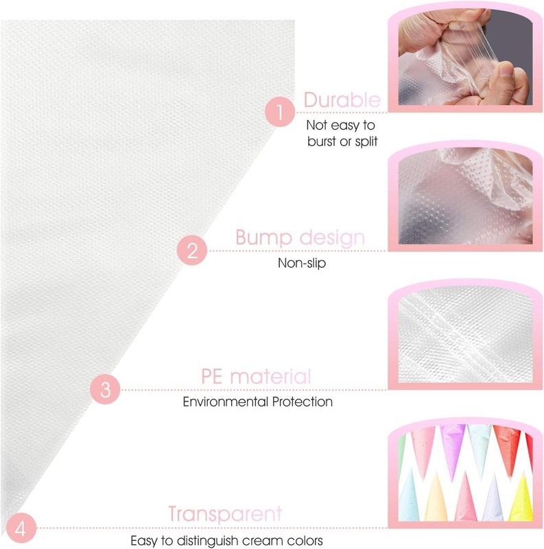 100Pcs Disposable Piping Bags, 18 inch Anti Burst and Non-Slip Pastry Bags, T... gallery