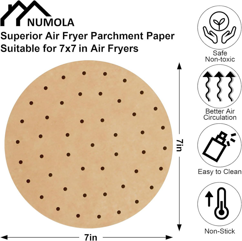 Air Fryer Parchment Paper Liners, 7 Inch Disposable Papers Liner for 2.5-4QT Bak gallery