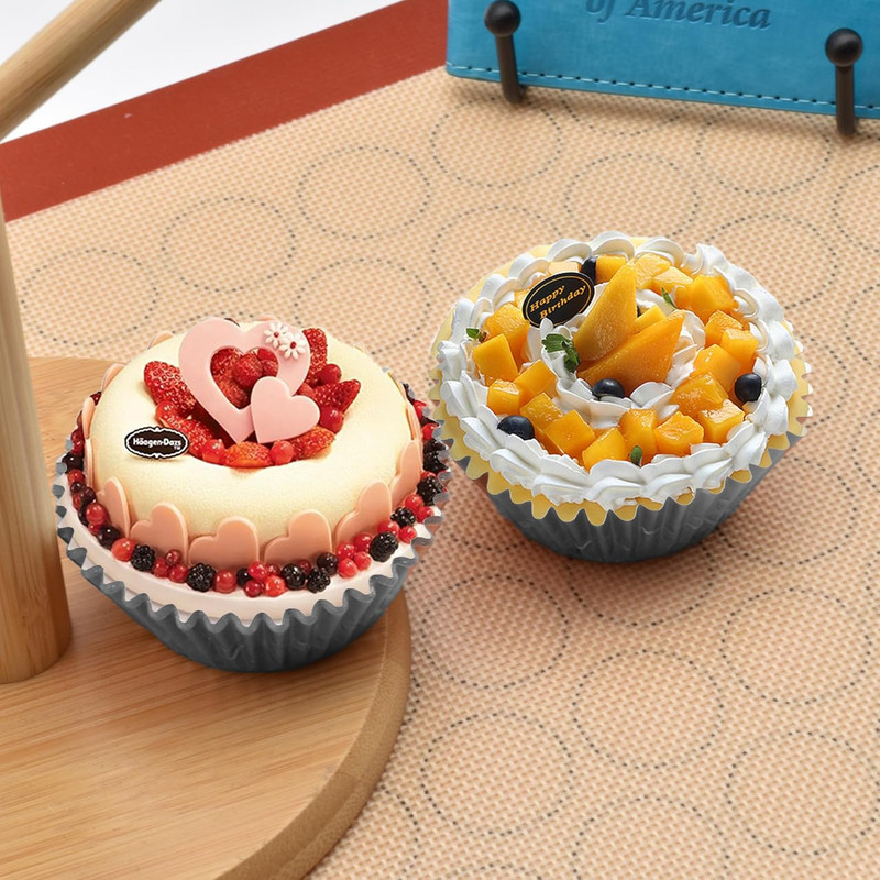 200 Pcs Silver Foil Cupcake Liners Standard Baking Cups Muffin Paper Cases gallery