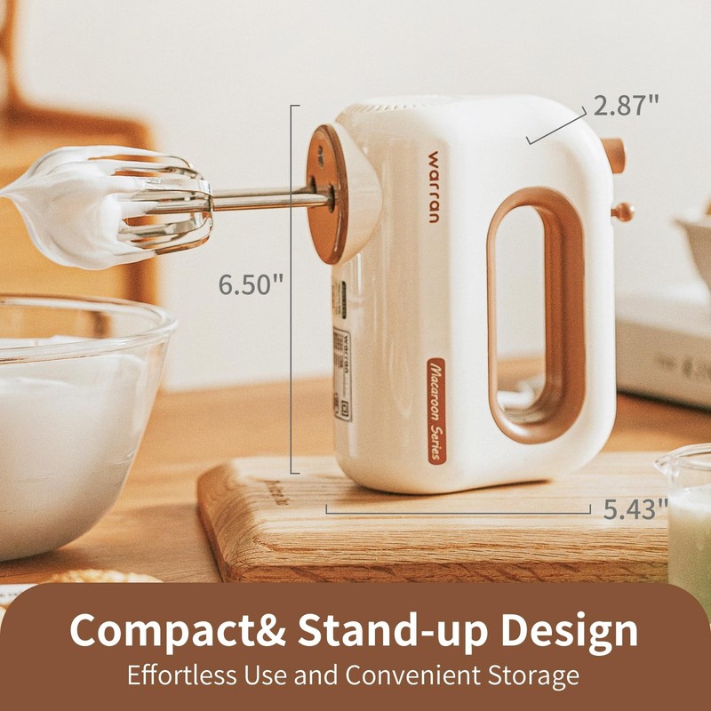 300W Compact Lightweight Hand Mixer, with Powerful Quiet DC Motor for Baking,... gallery