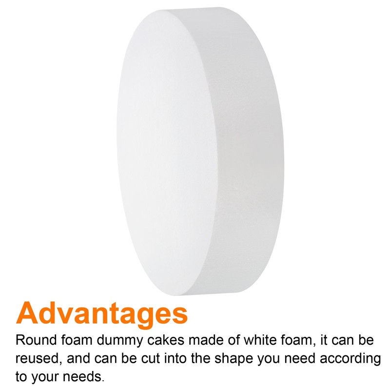 Round Foam Cake Dummy 14 Inch x 2.8 Inch Circle Dummy Cake Set for Wedding Cakes gallery
