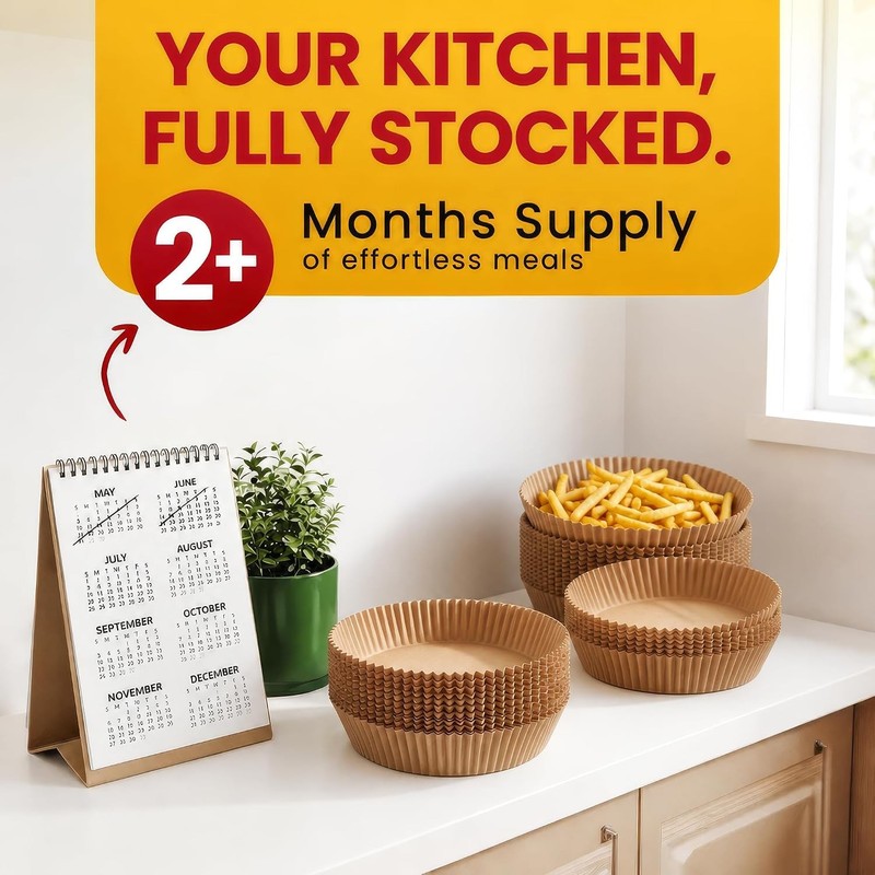 Air Fryer Paper Liners 125PCS 8" Square Disposable Nonstick for 5-8QT Baskets gallery