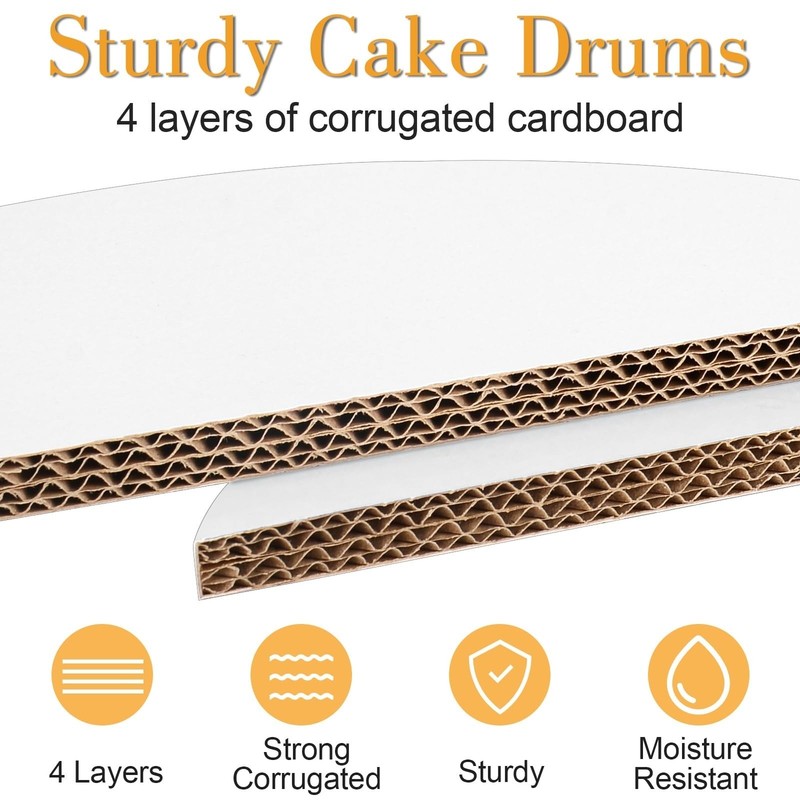 12 Pack 14 Inch Round Cake Drums 1/2 Inch Thick Cardboard Bases gallery