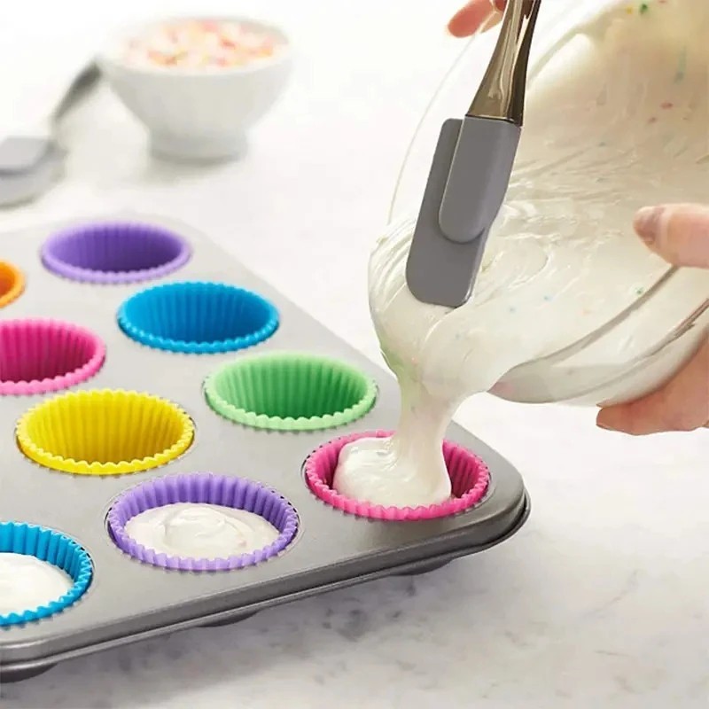 Reusable Round Silicone Cake Mold for Muffins and Cupcakes- NEW gallery