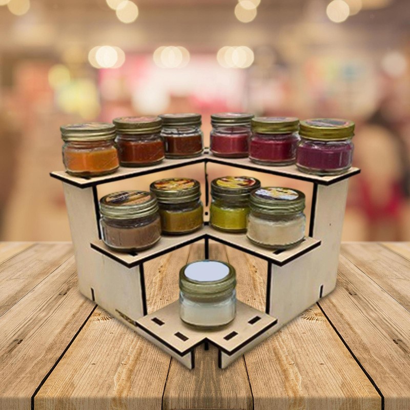 3 Tier Corner Tiered Display Stand Organizer for Food Farmers Market Jewelry