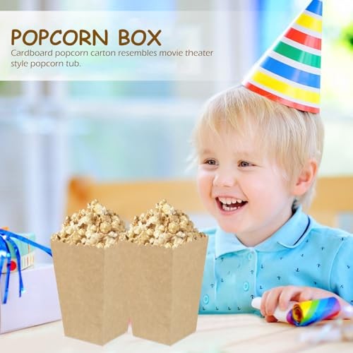 Square Kraft Paper Popcorn Boxes 50pcs for Snacks & Dry Fruits, Eco-Friendly gallery