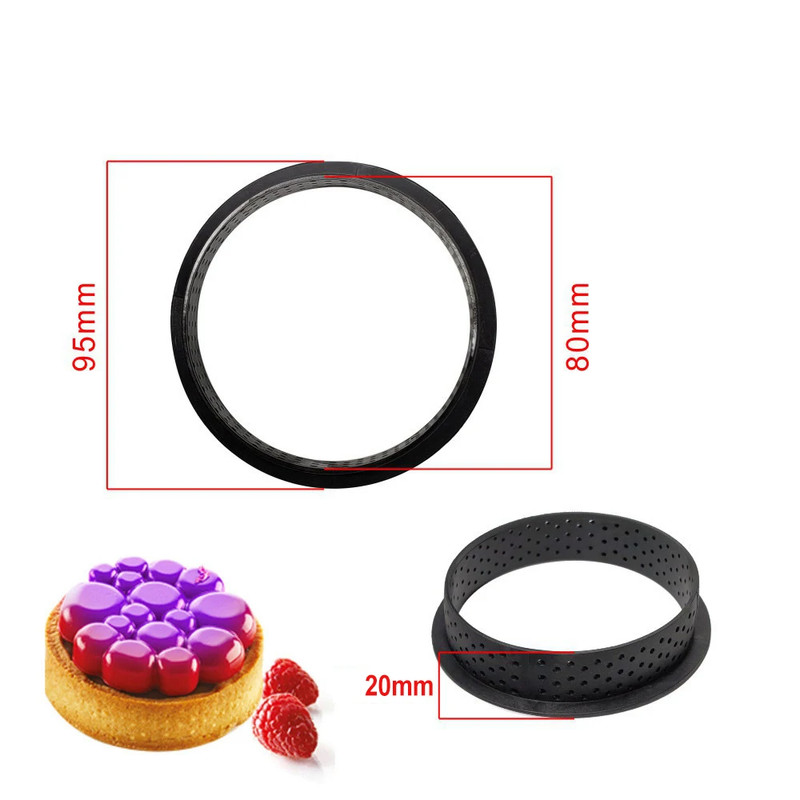 4/6/8/10PCS Tart Ring Perforated Cake Mold round Mousse Circle Ring French Desse