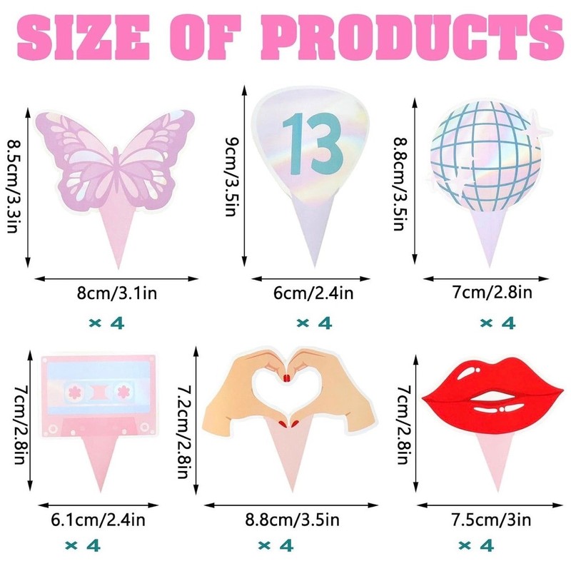 Loghohu 24Pcs Music Singer Cupcake Toppers Multicolored Concert Party Decoration gallery