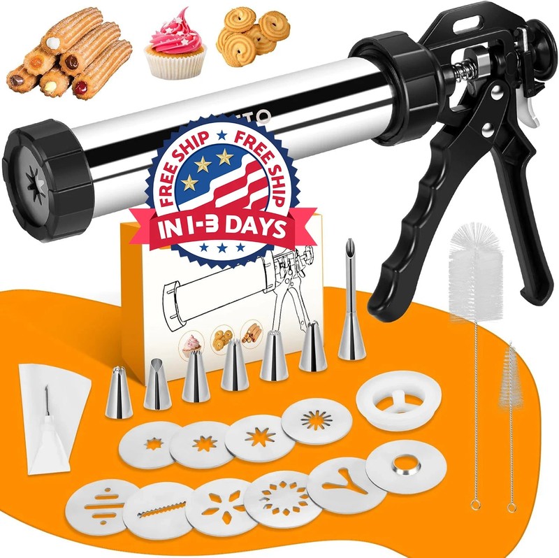 Máquina Para Hacer Churros, Kit De Pistola Para Churros De Acero Inoxidable NEW.