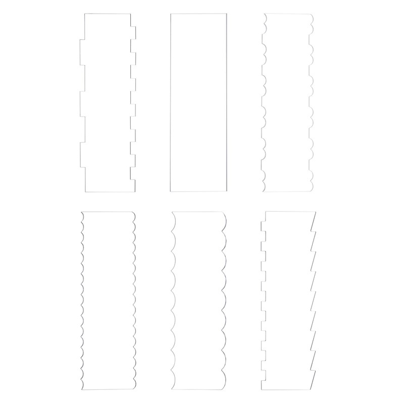 6Pcs Clear Acrylic Cake Scraper Smoother Tool Set for Cake Decoration