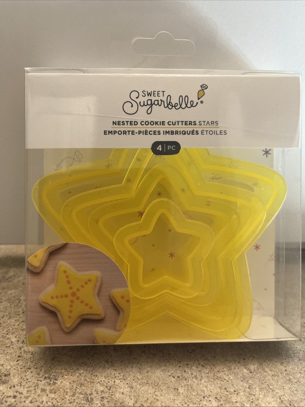 Sweet Sugarbelle Cookie Cutters Stars 4pc Nested Cookie Cutters Star Brand New