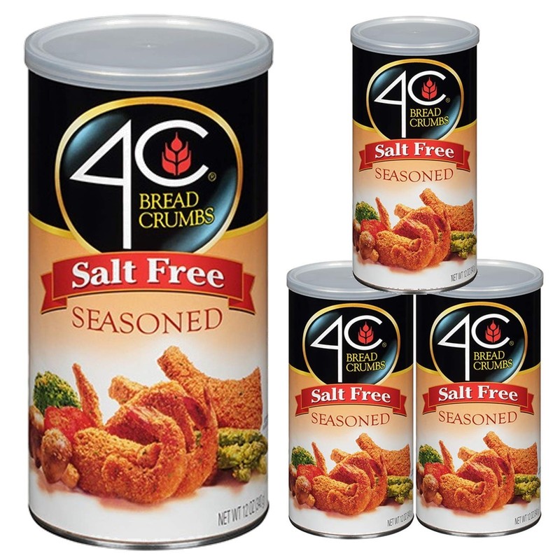 4C Salt Free Bread Crumbs, Seasoned, Premium Regular & 12 Ounce (Pack of 3)