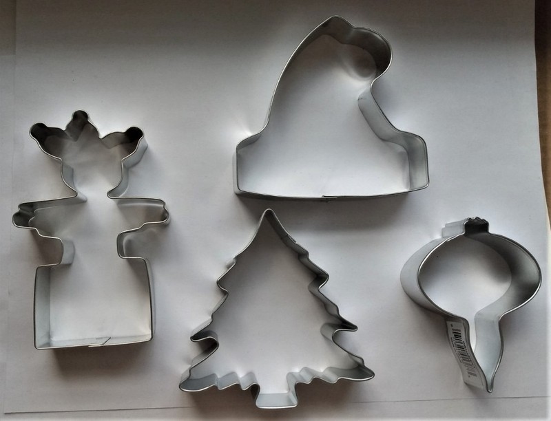 Christmas Tree- Ornament -Santa Hat-Jack in Box Cookie Cutter Set (4 pc) Holiday