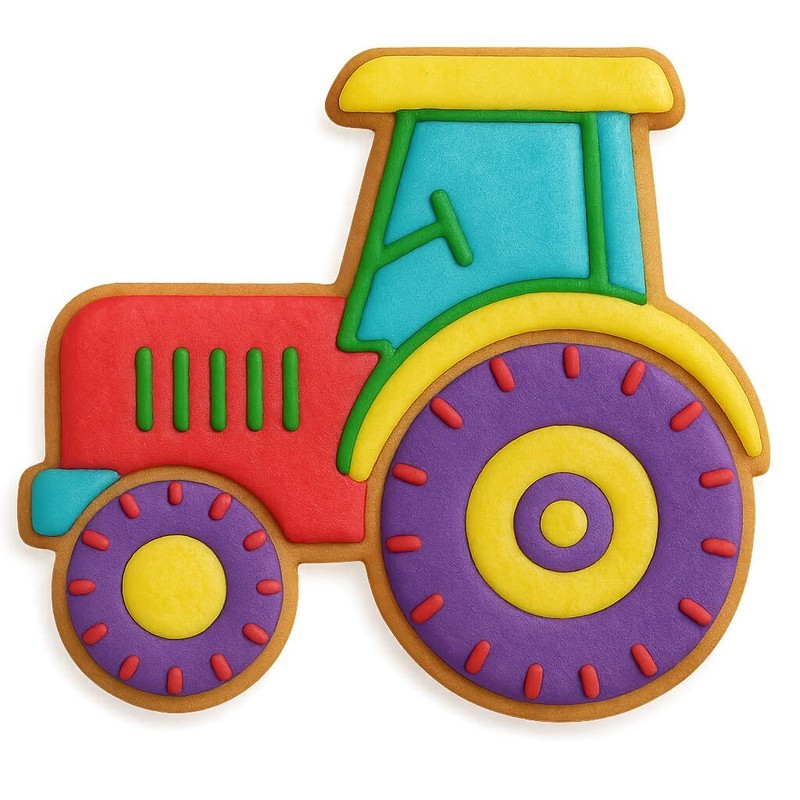 Farm Tractor Cookie Cutter, 4.25x3.85" - (Random Colors) gallery