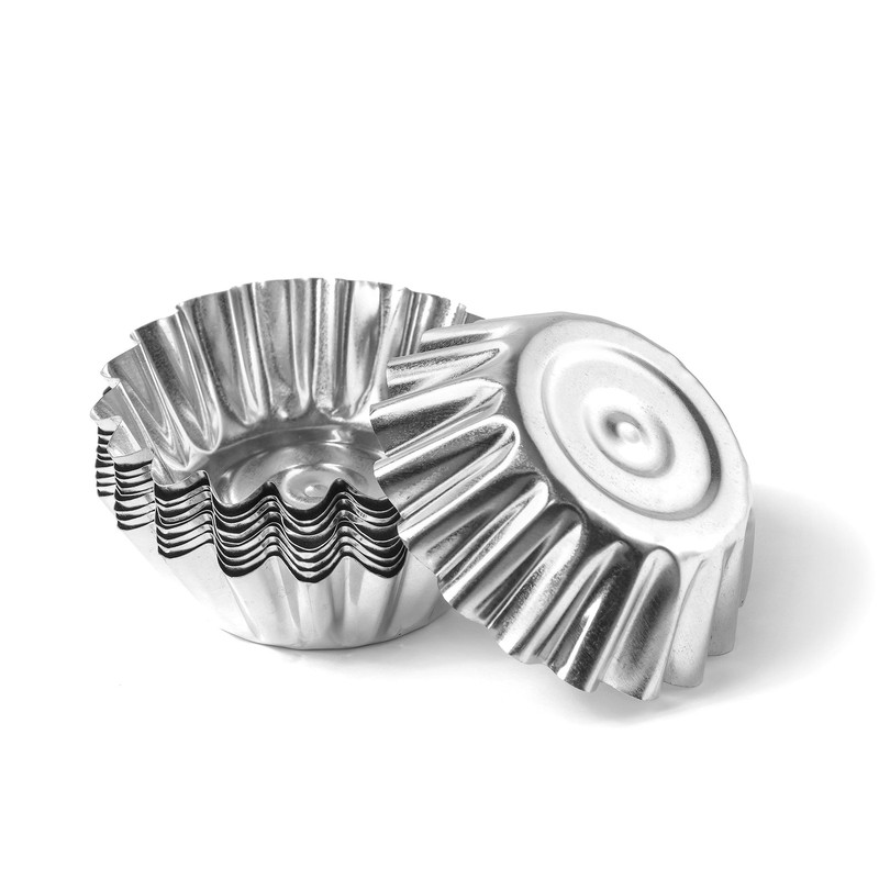 OFXDD Muffin Cups for Kitchen Baking 2.36 Inch – Metal Egg Tart Molds Silver