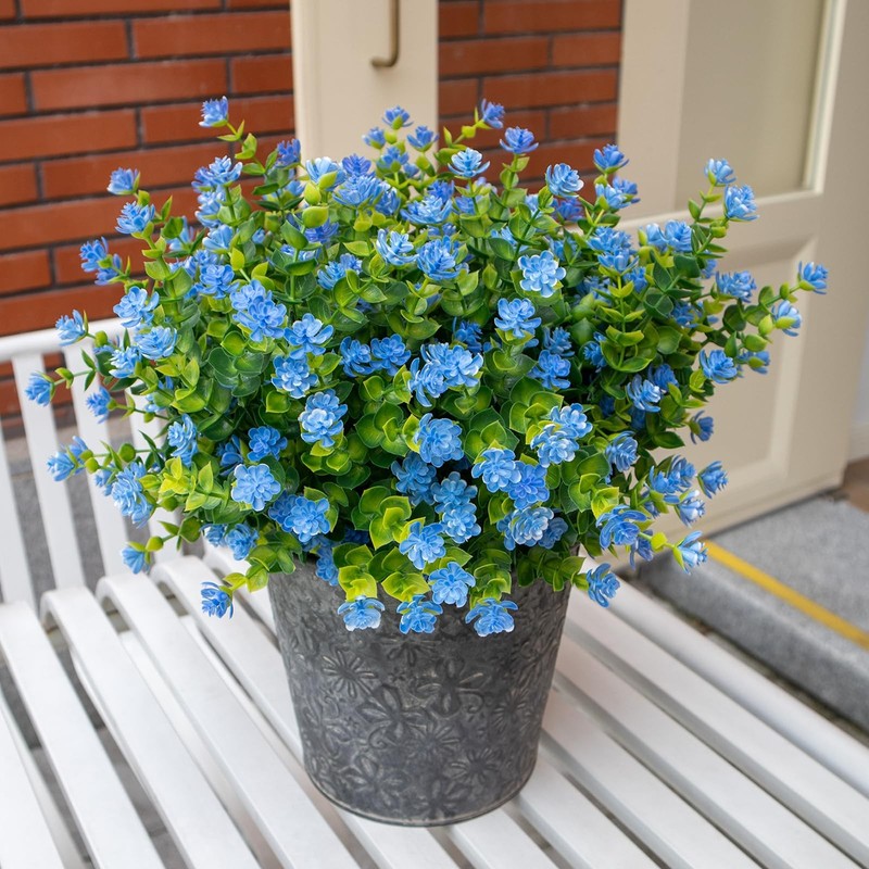 Vdvst Artificial Flowers For Outdoors 12 Bundles Uv Resistant Artificial
