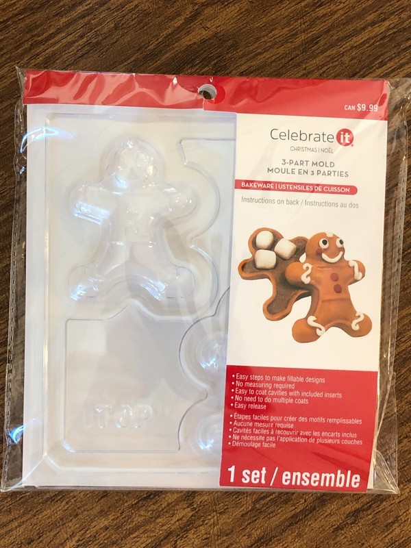 Celebrate It Christmas Gingerbread Man 3 part MOLD chocolate NEW