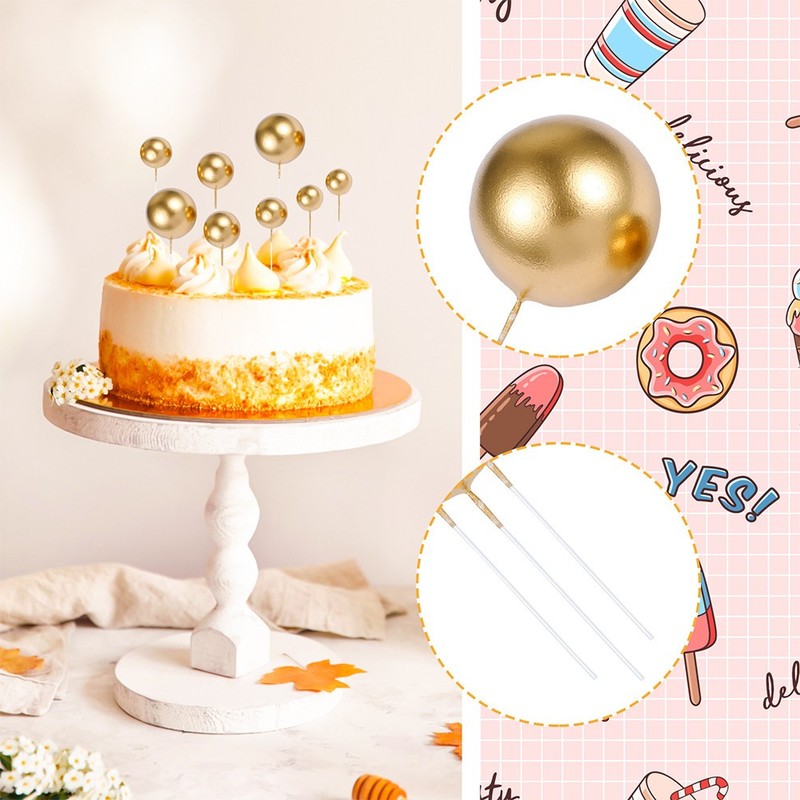 Golden Reusable Round Cake Topppers 20Pcs Cupcake Decoration Accessories gallery