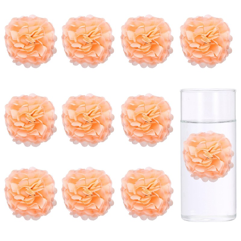 12Pcs 2″x2″ Floating Flowers for Centerpieces, Beige