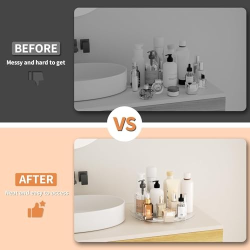 2 Pack Lazy Susan Organizer Turntable, Clear 9 Inch Rotating 9inch - 2 Pack gallery