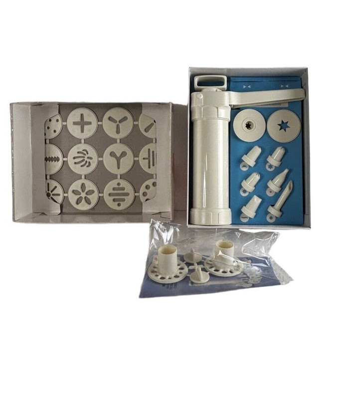 Cookie Press & Food Decorator Hutzler New Open Box Complete Retro Holiday Baking gallery