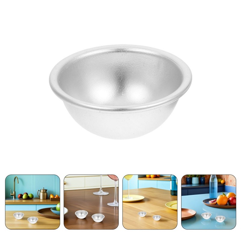 12Pcs Baking Tin Half Sphere Cake Mold Aluminium Alloy for Pudding and Pastry