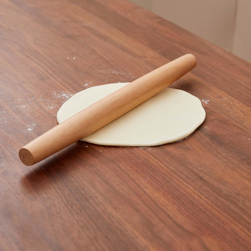 French Rolling Pin for Dough - 16" Classic Wood Rolling Pins for Baking, Dough gallery