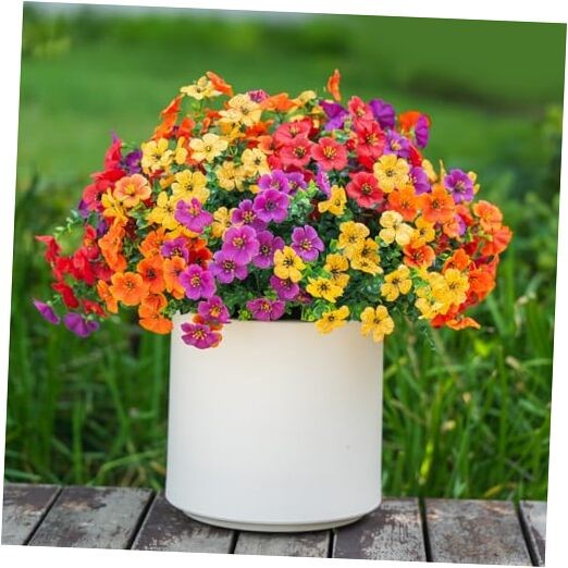 12 Bundles Artificial Flowers for Outdoors Decorations, Fall Tones&12 Bundles