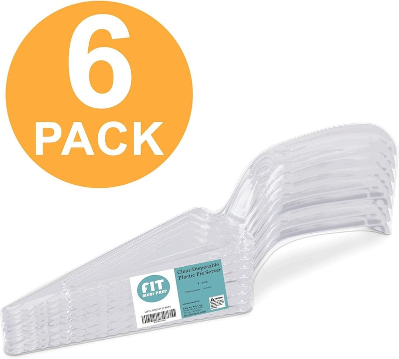 6 Pack 10 Inch Plastic Pie Server - Clear Disposable Cake Servers & Cutter gallery