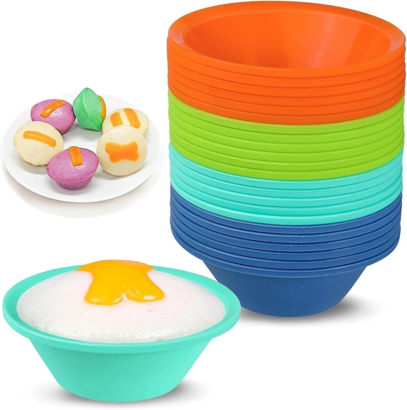 24 Pcs Silicone Puto Molder Filipino Medium-Size 2.75″ Reusable Puto Baking Cup