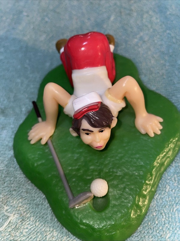 Golfer Cake Topper Golfer Blowing Ball Into Hole Vintage