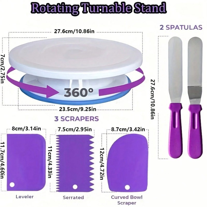 492PC Cake Decorating Kit Turntable Pans 48 Numbered Piping Tips gallery