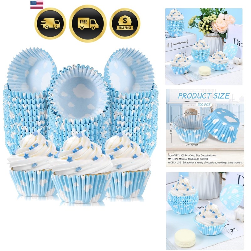 Blue Cupcake Liners Paper Baking Cups Party Supplies 300 Pieces