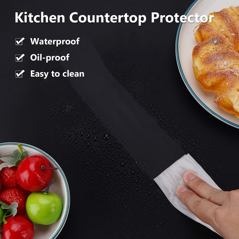 Gartful Extra Large Silicone Mats for Countertop, XL-28" x 20"x 0.03", Black gallery