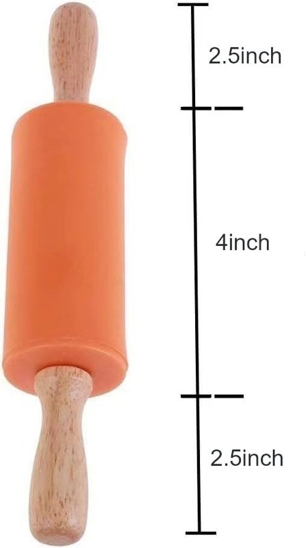 2 PCS 9" Mini Rolling Pin Wooden Handle Kids Dough Rollers Baking Supplies gallery