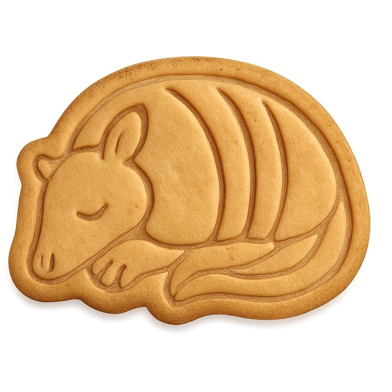 Sleeping Armadillo Cookie Cutter & Stamp, Fondant & Clay – 4×3.3