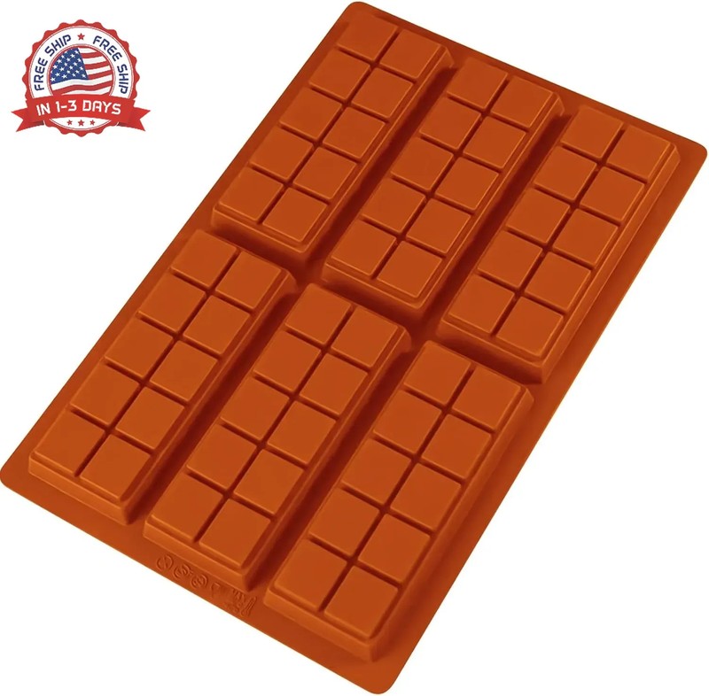 Silicone Chocolate Bar Mold - 6 Large Cavities, Food-Grade, Non-Toxic & Odorless gallery