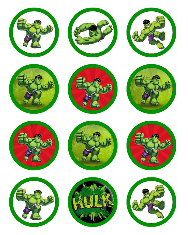 The Hulk Edible Cupcake Toppers Wafer Avengers Cake Decorations (2 Sizes) gallery