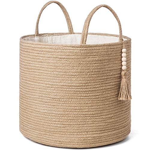 Woven Storage Basket Decorative Natural Rope Basket 16" W × 13.8"L Brown gallery