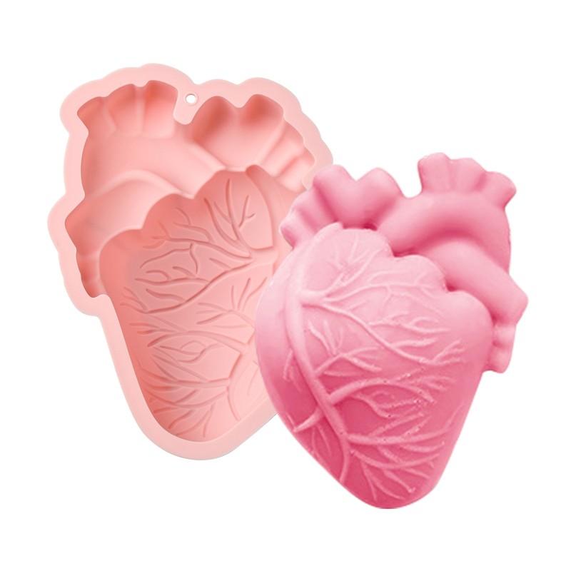 1x Silicone Heart Shaped Mold Pink for Baking Cake Candy Chocolate Mold Decor gallery