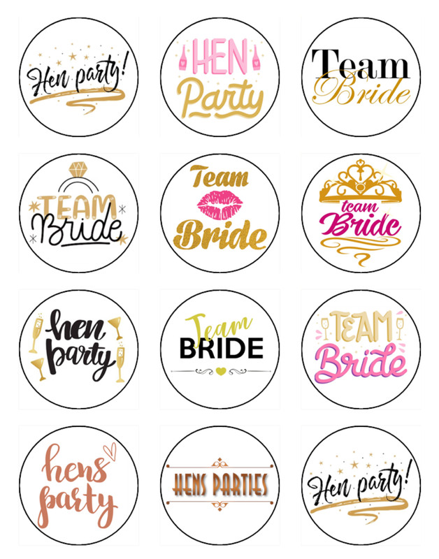 Hens Party Edible Wafer Cake & Cupcake Toppers – Bride To Be Cake Decorations gallery