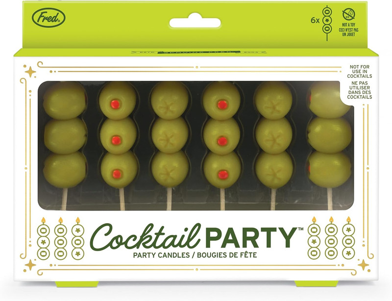 Cocktail Party Olive Birthday Candles – Set of 6 Martini Olive Celebration Candl gallery
