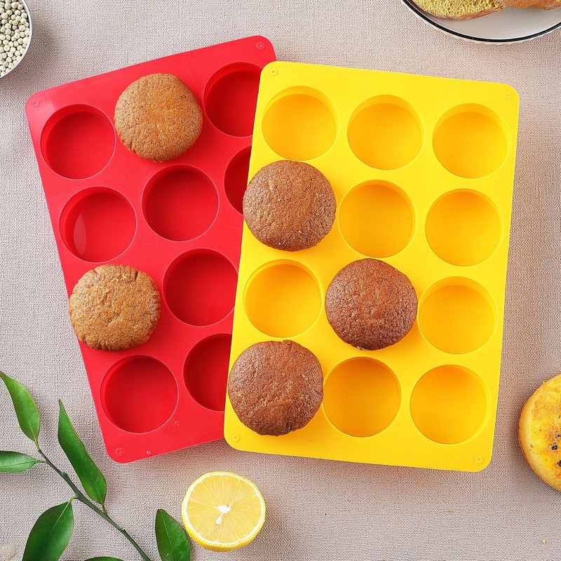 2PCS Silicone Oreo Cookie Chocolate Molds 12-Cavity Round Silicone Baking Mold f gallery
