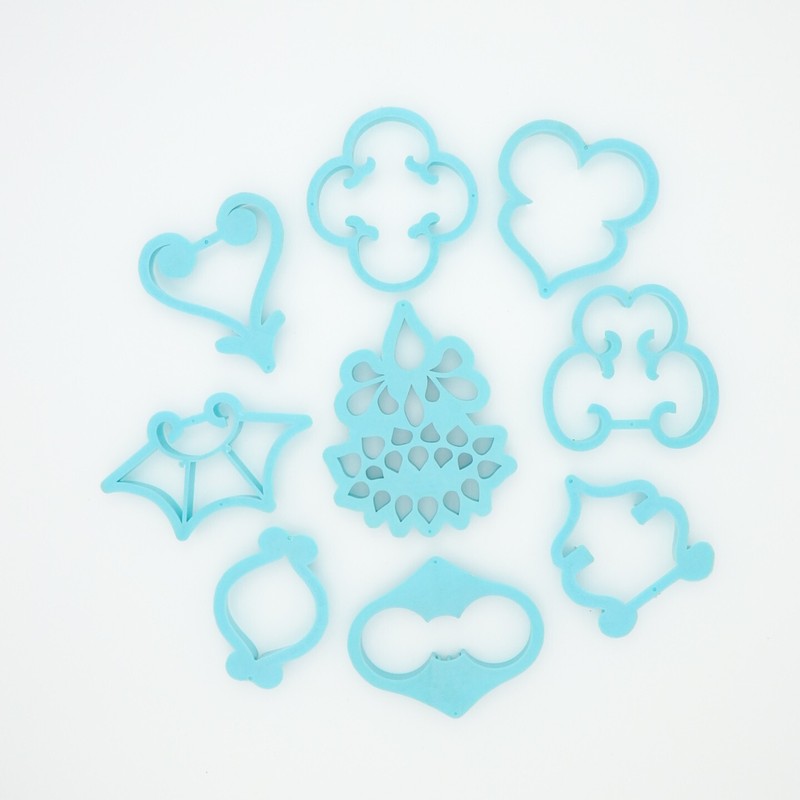 Wilton Wedding Cake Fondant Cookie Cutters 1972 Wilton Press Set of 9 Unused! gallery