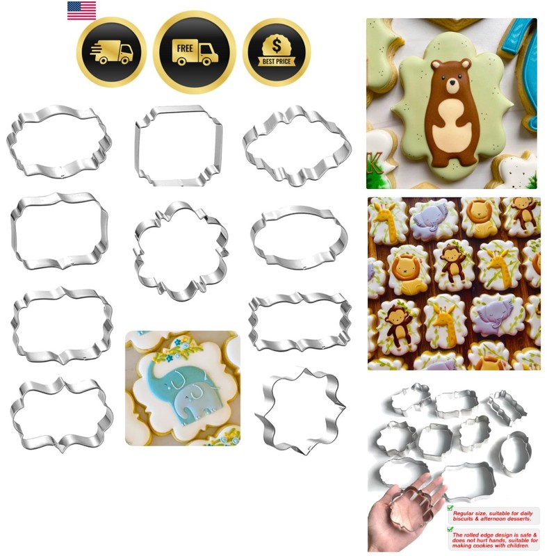Frame Cookie Cutters 10pcs Stainless Steel Plaque Cookie Cutter Difference Sh…